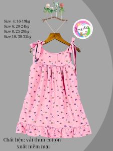 Váy bé gái cotton nơ siêu cute 10-26kg J144
