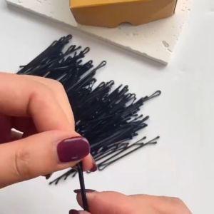 150pcs Black U Shape Hair Pins Women Hitam Bob Pin Rambut Hitam Steel Side Bangs HairClip Kids
