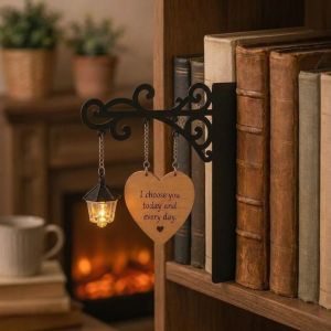 HUAGUES Warm White Light Bookshelf Lantern Light Decorative Vintage Metal Pumpkin Ghost Lantern Ambient Lighting Dark Style Reading Lamp Halloween Party