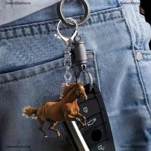 [COD] SweetBabiese 2D Acrylic Horses Keychain Key Ring Decoration Animal Backpack Pendant Birthday Party Accessories