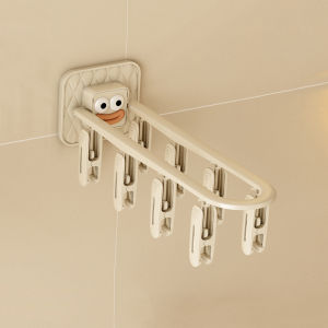 ที่หนีบผ้าติดผนัง พับได้ หนีบได้ 8 ชิ้น/24 ชิ้น ไม่ต้องเจาะรู