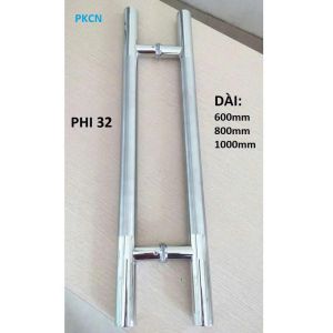 Tay nắm chữ H phi 32 dài 600 800 1000mm - Tay nắm cửa kính inox 304
