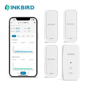 INKBIRD WiFi Gateway and Bluetooth Temperature Humidity Sensor WiFi Remote Monitoring Set (IBS-M2S-B with 3x ITH-11-B) High precision sensor IP65 Waterproof Instant Alarm
