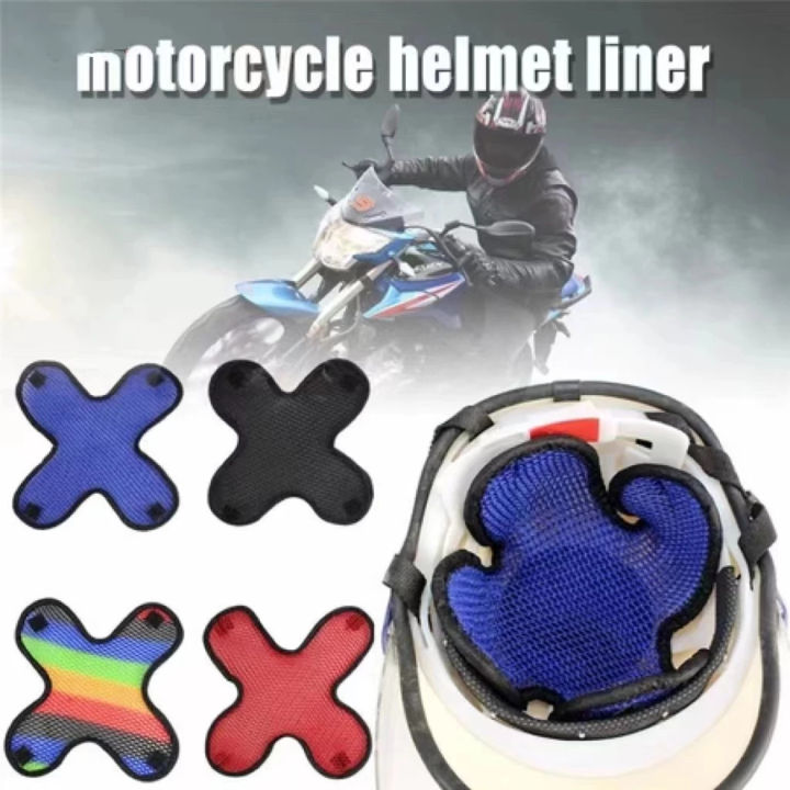 helmet padding lazada Cycling Motorcycle Helmet Liner Inner Pad Safety Cap 3D Air Mesh Microfiber  Bike Helmet Cooling Pad