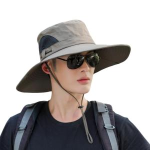 Mũ len dáng tròn thoáng khí cho nam nữ rộng vành mùa hè bảo vệ hat Mũ câu cá tai bèo che nắng mũ cho câu cá ngoài trời