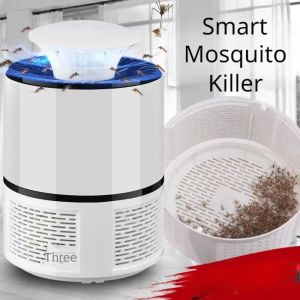 ZSDN MALL Portable Design Electric Mosquito Flycatcher Mute Repellent Light Photocatalyst Technology Smart Fly Trap Killer Lamp USB Powered Fly Swatter Lamp Indoor Use