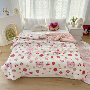 【COD】ผ้าห่มฤดูร้อน ผ้านวม เส้นด้ายฝ้ายถักขนาด 6.5 ฟุต เส้นใยถั่วเหลือง ผ้านวมฤดูร้อนสองชั้น ผ้านวมซักล้างเครื่องปรับอากาศ ระบายอากาศ นุ่มสบาย