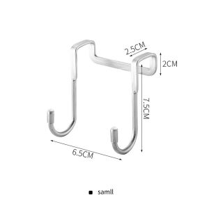Fypo Stainless steel hooks Door back hangers  Adhesive free Hooks Cabinet door back S shape  metal hanger organizer