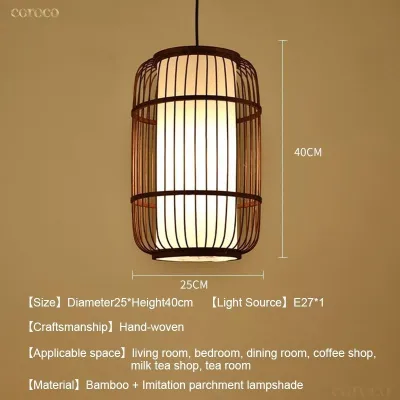 Bamboo Pendant Light For Living Room Dining Room Tea House -Ceiling Light Simple Rattan