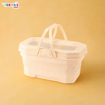FR-C1292 Keranjang Piknik Lipat Portable Silikon Bisa Menjadi Meja Baskom Travel Serbaguna