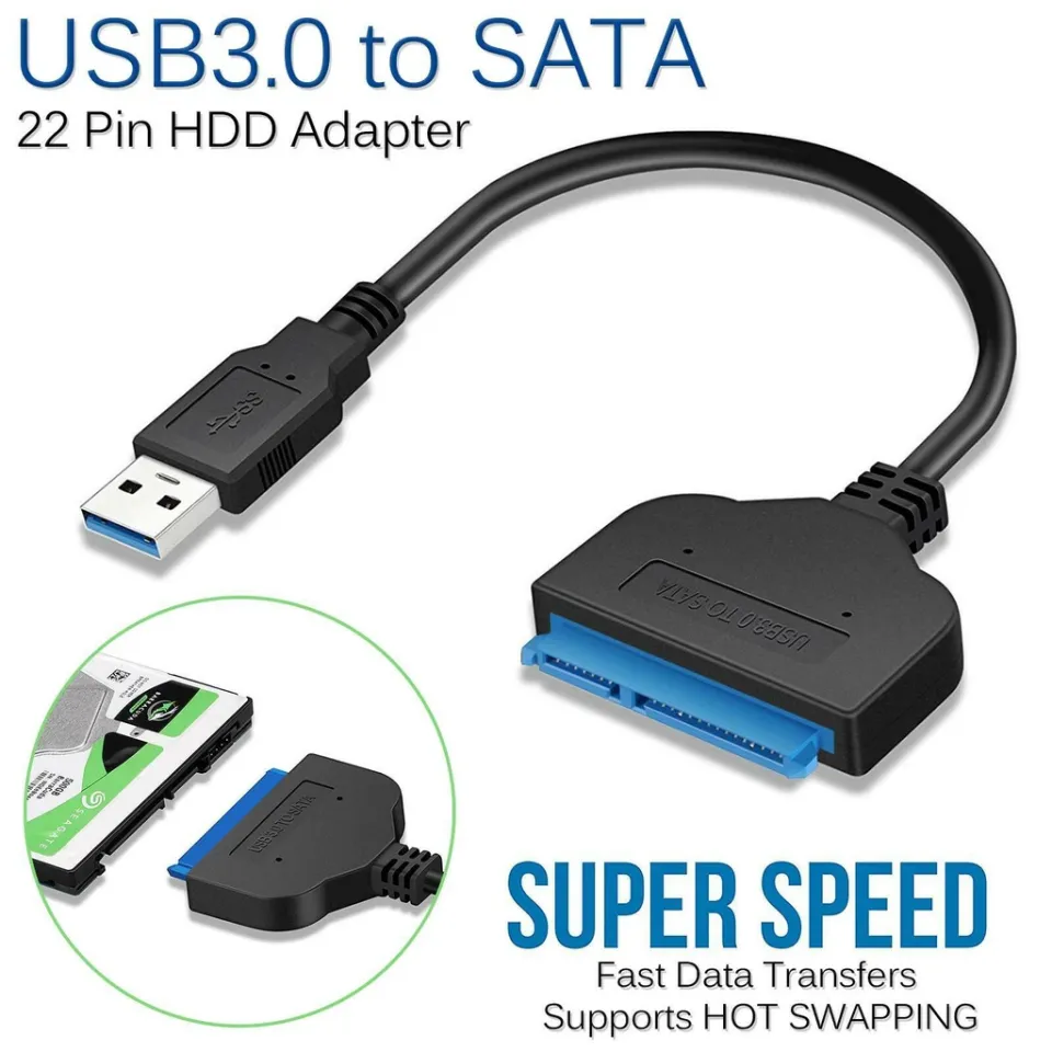 USB To SATA 22 Pin Inch Hard Disk Drive HDDSSD Adapter
