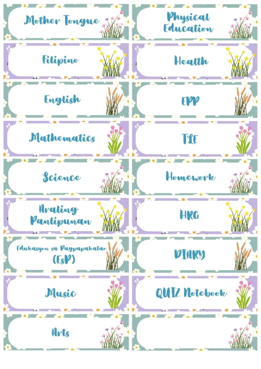 Estethic Notebook Label Aesthetic Subject Sticker label (Book and Notebook label) 18 piece per ...