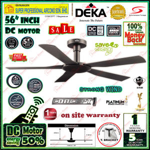 Deka DC Fan Ceiling Fan CONCEPT 1 56 inch 5 Blades DC Motor Ceiling Fan with Remote Control - 14 Speeds (7 Forward + 7 Reverse)