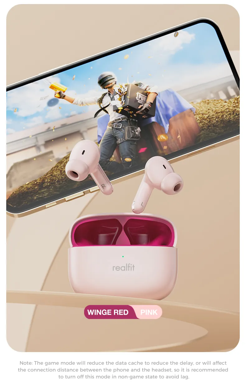 Realfit F3 หูฟังบลูทูธ -38dB ตัดเสียงรบกวน 360° Blutooth 5.4 เสียงเบสที่ดีเยี่ยม