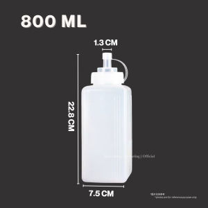 Large Square Sauce Bottle Squeeze Condiment Bottle with Lid Oil Dispenser Jam Sos Botol Kicap