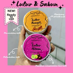 Farhah Beauty Herbal Body Scrub & Soap Set | Lulur Hitam Kunyit Scrub | Brightening Body Exfoliator | Remove Dead Skin & Body Daki | Organic Homemade Spa Scrub