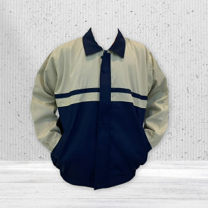 เสื้อแขนยาว : ผ้าคอมทวิว (สีครีม-กรม) เอวจั๊ม ซับลายสก็อต แขนมีกระดุม กันหนาว ราคาโรงงาน พร้อมส่งราคาถูก