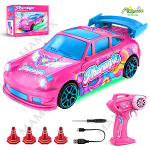 【SG Ready Stock】1/64 Micro Simulated Drifting Remote Control Car With Light Effects★Type-C Direct Charging✅FREE 4 Road Cones Included🚧