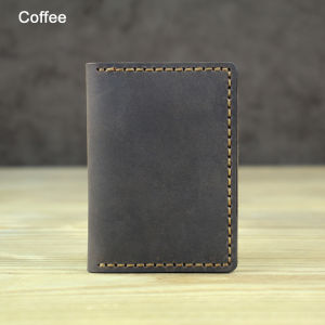 FANCODI High Quality Handmade Vintage Crazy Horse Genuine Leather Card Holder Driving License Sleeve Name Card Holder Card Wallet