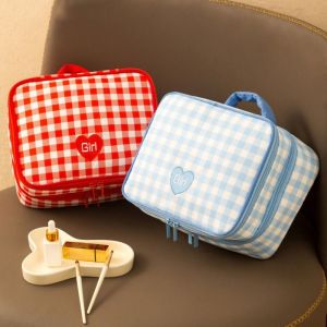 KINTHAZER กันน้ำกันน้ำได้ กระเป๋าเครื่องสำอางแต่งหน้า แบบพกพาได้ จุได้มาก กระเป๋าเครื่องอาบน้ำ ใช้งานได้หลากหลาย มือถือแบบมือถือ ถุงเก็บเสื้อผ้า การเดินทางการเดินทาง