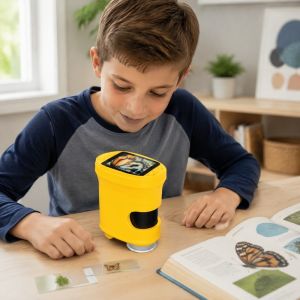 WEYAN 1000X Kids Microscope Type-C Charging Precise Manual Focusing Portable Science Toy Portable TF Card Photo Storage Kids Camera Primary and Secondary School Science Experiment