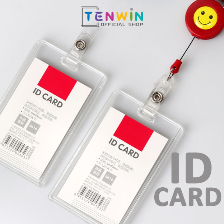 Holder Id Card Acrylic Id Card 2 sisi Tempat Kartu Id Card Member Name Tag Acrylic