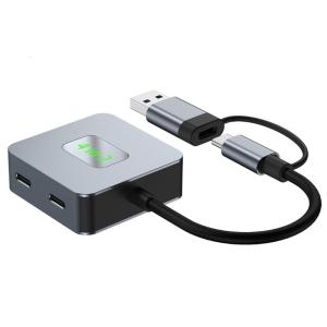 Portable USB C to USB Hubs 2 USB3.0 + 2 Type C Port for Connecting Mouse Keyboards Flash Drive Printer to Laptops