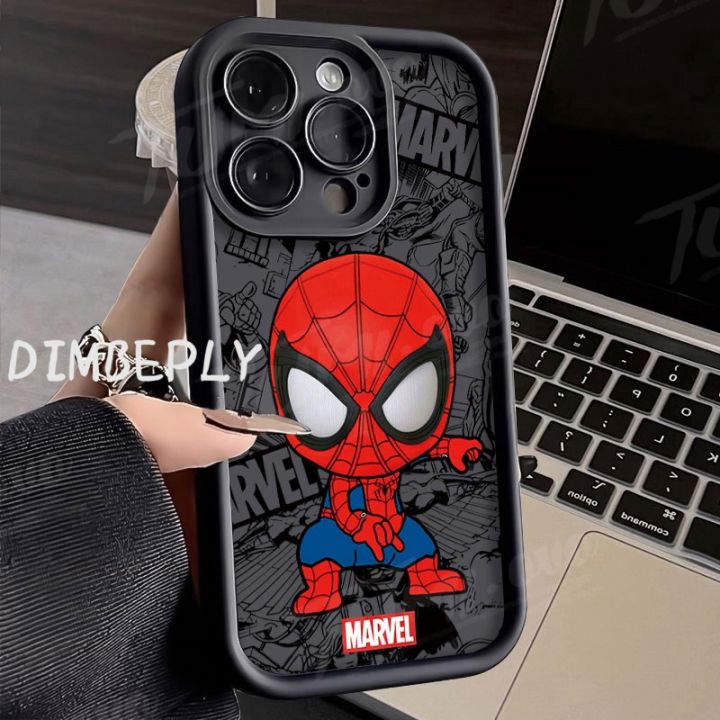 DIMBEPLY เคสเทรนด์ลายการ์ตูนสไปเดอร์แมนสำหรับ OPPO A60 A3s A5s A7 A12 ...