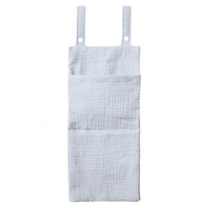 Nursery Cotton Organizer for Cribs with Spacious Section Toy Diaper Storage Pocket Infants Bedside Hanging Bag Case