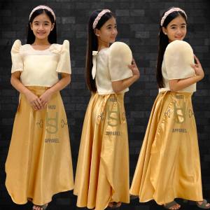 MATT GOLD - JUCI BOLERO FILIPINIANA AND SKIRT FOR KIDS