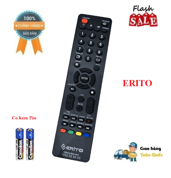 Remote Điều khiển TV Erito- Hàng mới chính hãng 100% tặng kèm Pin ...