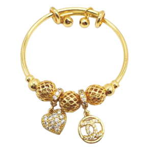 Kids Gold Plated Charm Bracelet Adjustable Size