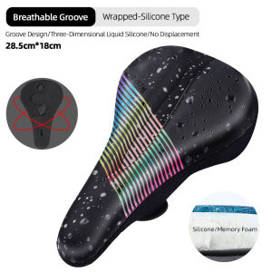 WEST BIKING  Silicone Bicycle Saddle MTB Bike Seat Cushion Cover Mat Breathable Comfortable Soft Cycling Seat Accessories