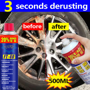 🔥10 Years No Rust Metal🔥 Rust Remover 500ml Car Motorcycle Rust Remover Multifunctional Rust Removal Metal Polishing Agent Strong Rust Removal Lubricant Anti Rust Spray Cars Multipurpose Oil/Rust Remove Derusting Car Maintenance Cleaning