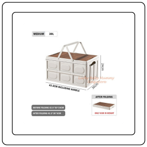 【JJ HOME】Outdoor Multi-functional Wooden Cover Storage Box Heavy Duty Foldable Storage Box for Camping Use Box
