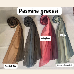 Pashmina Gradasi Two Tone / Pasmina Ombre / Pasmina 2 Warna Ceruty Babydoll