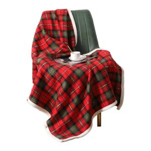Thick Thermal Sofa Throw Blanket Scottish Plaid Couch Decorative Blanket Soft Throw Blanket Polyester Material for Sofa