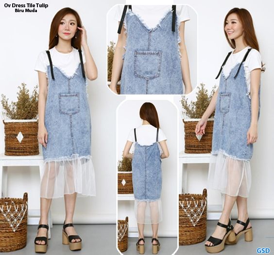 NCR Baju Anak Remaja Terusan Rok Jeans Jumpsuit Rok Terbaru