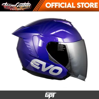 EVO RX-5 GLOSS VIOLET (NR SILVER) HALF FACE DUAL VISOR HELMET WITH FREE CLEAR LENS