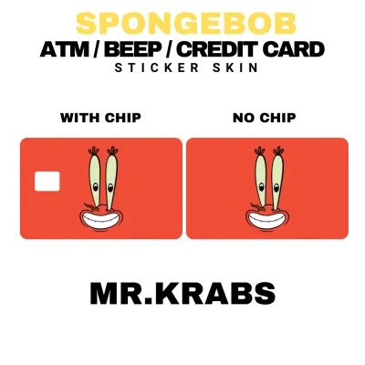 SPONGEBOB ATM BEEP DEBIT CREDIT BANK Card Skin Stickers.High Quality Vinyl Sticker