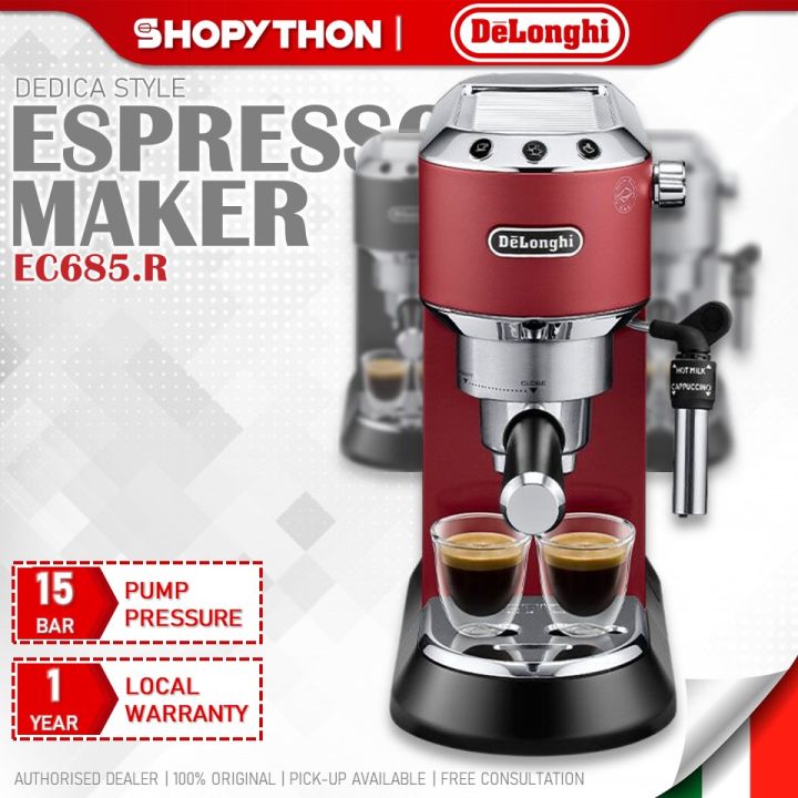 DELONGHI Dedica Style Pump Espresso EC685.R Scarlet Red (1.1L/1300W