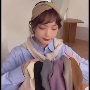 【Ship in 24H】Ladies hat/confinement hat 女士帽子 月子帽 月子帽发带防风护额头套气质简约宽边发箍女绑发洗脸外戴发饰Women with shaved head after chemotherapy are suitable for   7/14