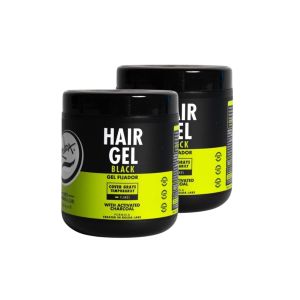 Rolda Black Hair Gel for Men - Medium Hold Styling Gel with Activated Charcoal for Wet Look - Covers Grays & Enhances Black Hair - Flake + Free (8.81 oz)
