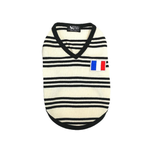 Dog Clothing V Stripe Dog T-Shirt | Sleeveless Breathable Summer Cotton | Cute V-neck Size S to XL