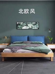 Japanese tatami bed solid wood bed home space-saving rubber wood foldable kang drawer air pressure double bed
