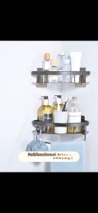 ALLSHOP 1/2 Layers Punch-free Bathroom Corner Shelf Corner Rack Corner Shelf Bathroom Organizer