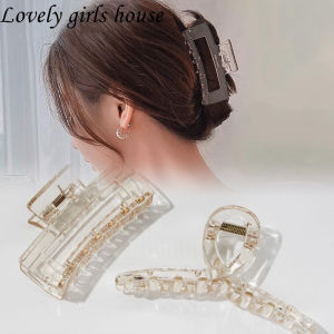 Girls House Ins สไตล์อะคริลิคใสขนาดใหญ่ คลิปผมสำหรับผู้หญิงอาบน้ำที่เรียบง่ายแต่งหน้า กิถเดียเพื่อผู้ถือผมหางม้า