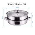 Stainless Steel Food Steamer Cooking Pot 28cm 2 Layer / 3 Layer Steamer Pot. 