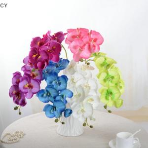 GY🌠🌠🌠 8-Heads Artificial Butterfly Orchid Fake 3D Phalaenopsis Simulation Flower Real Touch Plants Wedding Home Christmas Decoration