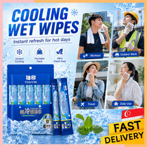 SG Ready Stock YOUYIN Extreme Cooling Wet Wipes–Instant Refresh Body Wipes Disposable Cooling Wipes/1 Pack Contains 5PCS